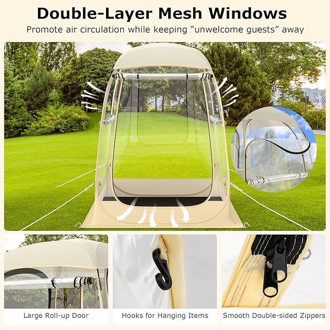 Goplus Sports Tent Instant Pop up Weatherproof Shelter Portable &amp Foldable Outdoor Clear View Bubble Tent w/Carrying Bag Floor Mat Watch Sports Events Camping