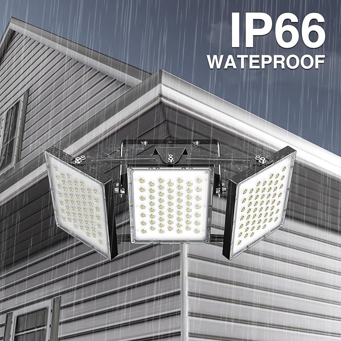 SOLLA 2025 Elite New Upgraded LED Flood Light Outdoor 300W 2 Pack 45000lm Stadium Flood Lights 5000K IP66 Waterproof Adjustable Adjustable Floodlight for Street Parking Lot