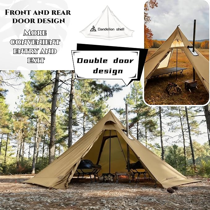 Hot Tent with Stove Jack &amp Snow Skirt + Mesh Inner Tent + Half Tent Floor