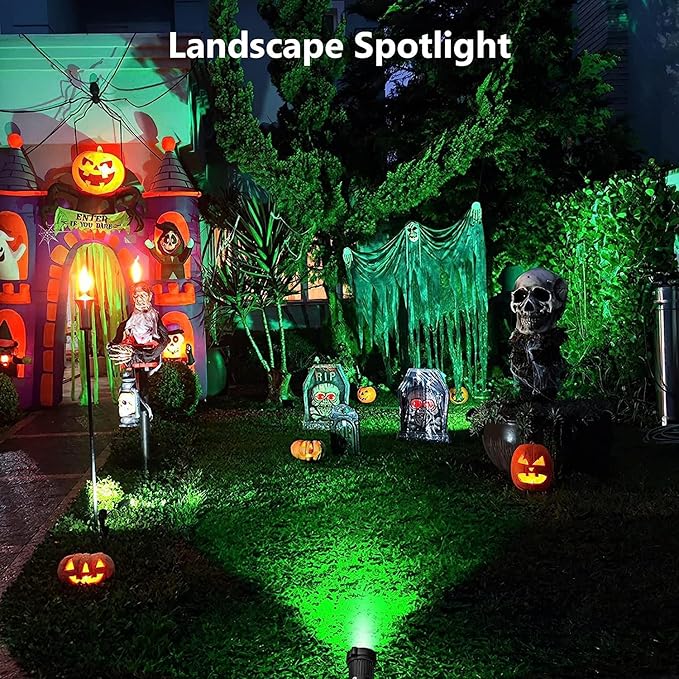 OurLeeme Spot Lights Outdoor - 3W LED Lawn Garden Flood Light Waterproof Landscape Lighting Low Voltage Landscape Lights Spotlights for Yard Green Light AC 85-265V