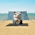 ALAZA Cute Llama Alpaca Painting Beach Tent Sun Shelter UPF50+ Protection Beach Shade Canopy w/ 4 Sandbags for Outdoor Camping Fishing Backyard Fun Picnic 10x9 ft