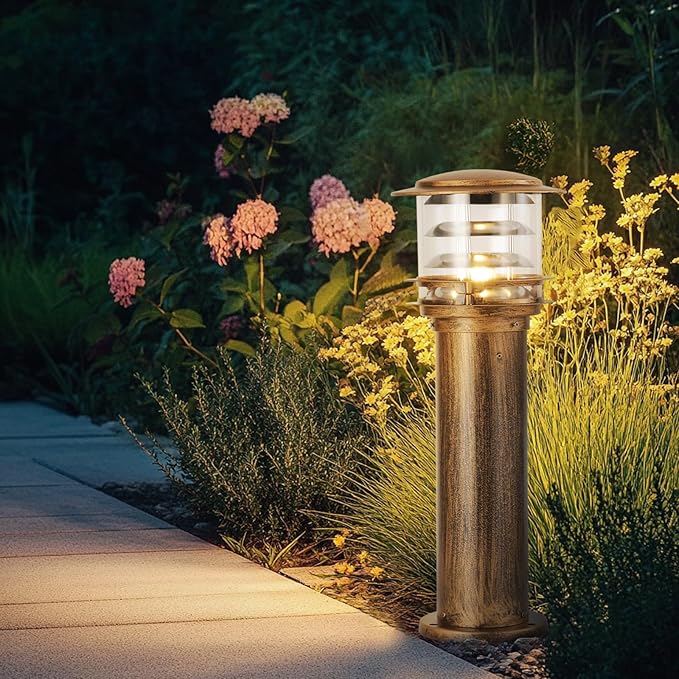 SLAWA Outdoor Post Caps Lights Aluminum Landscape Pathway Lamps With Acrylic Shade Waterproof Column Pillar Lamps Fence Deck Bollard Lighting Cylinder Lawn Floor Lamp For Patio Yard Porch Post Lantern