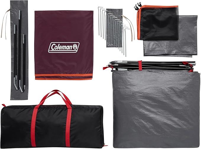 Coleman Skydome Tent with 5 Minute Setup 2/4/6/8-Person Weatherproof Tent with Rainfly &amp Carry Bag 20% More Headroom Than Traditional Canopies