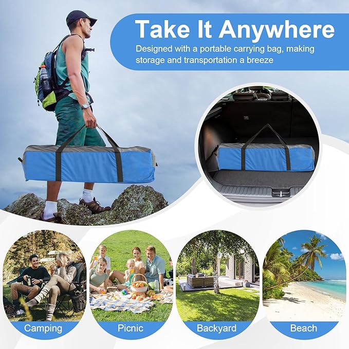 Goplus Camping Tent for 2-3 People Waterproof &amp Windproof Family Dome Tent w/Removable Rainfly Floor Mat Carrying Bag 4 Mesh Windows Easy Setup Portable Backpacking Hiking Fishing Tent