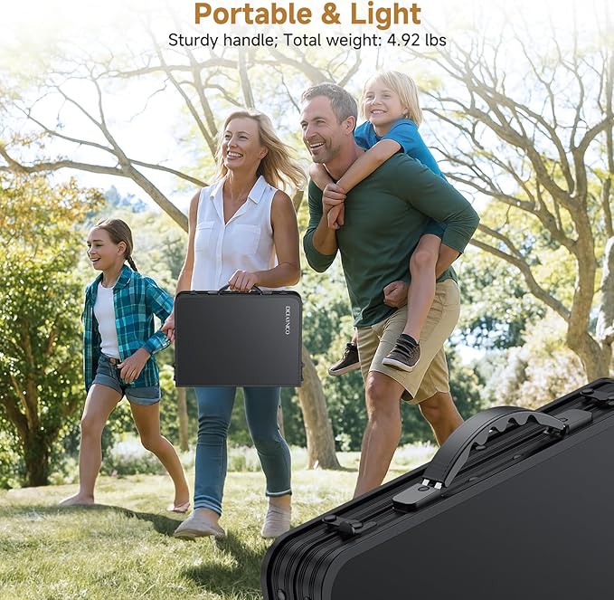 Folding Camping Table 22 x 15 Picnic Table with 3 Adjustable Height Max 27.5 Matte Black Aluminum Folding Table with Handle for Party Dining Garden Patio Market