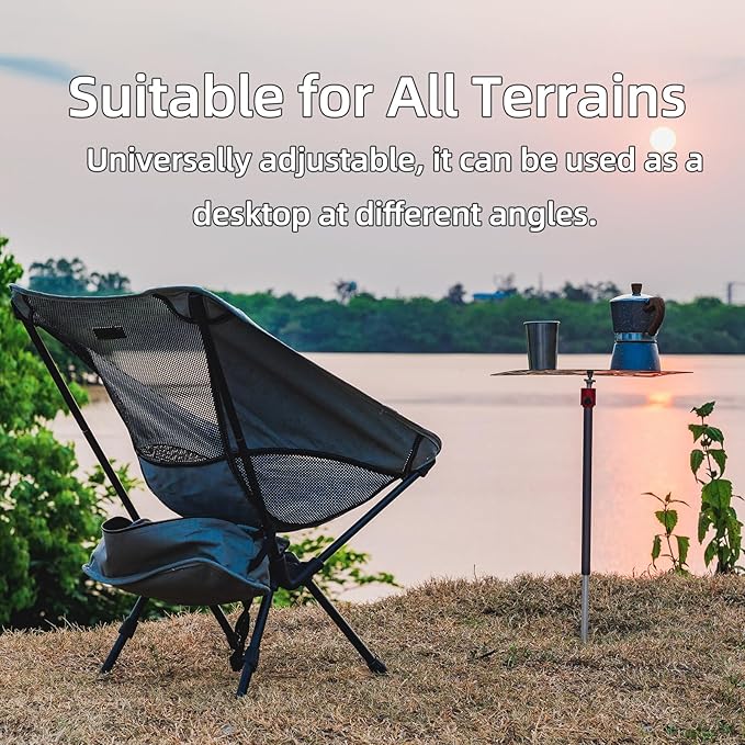 UT201 Hammock Camping Table Titanium Ultralight Camping Table Universally Adjustable Tabletop Backpacking Table for Solo Camping