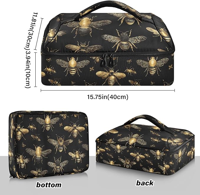 Casserole Carrier Loveliness Cute BeefInsulated Casserole Carrier for Hot or Cold Food Thermal Lunch Tote for Potluck Parties Picnic Beach Fits 9 x 13 Inches Baking Dish