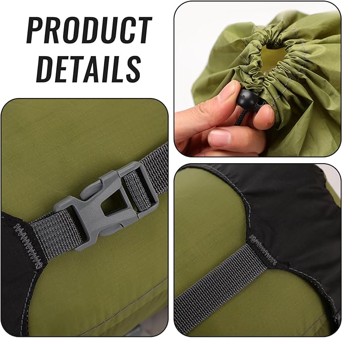 3Pcs Compression Sack Wateproof &amp Adjustable Nylon Sleeping Bag Compression Sack with Drawstring Lightweight for Traveling Camping Hiking Backpacking | Bags for Travel