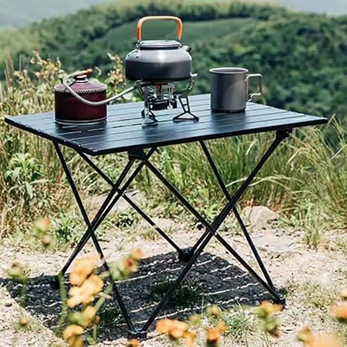 Folding Beach Tables for Sand 16.1x13.8x11.4in Ultralight Carbon Steel Folding Beach Table Portable Carbon Steel Roll-up Picnic Lightweight Backpacking Adjustable for Beach Picnic BBQ Party