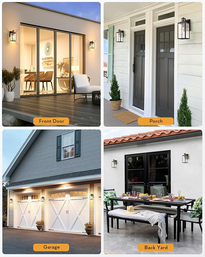 VIANIS Oil Rubbed Bronze Motion Sensor Porch Lights Outdoor Farmhouse Outdoor Garage Lighting Fixtures Wall Mount for House 100% Aluminum Waterproof Outdoor Sconce Lights for Front Door Coach