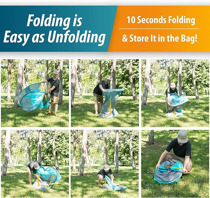 Vaygway Pop-up Tent and Automatic Instant Portable Cabana - Premium Quality 2-4 Person Easy Throw Setup Windproof Waterproof Travel Cabana Beach Tent Shelter- for Hiking Camping &amp Outdoor Activit
