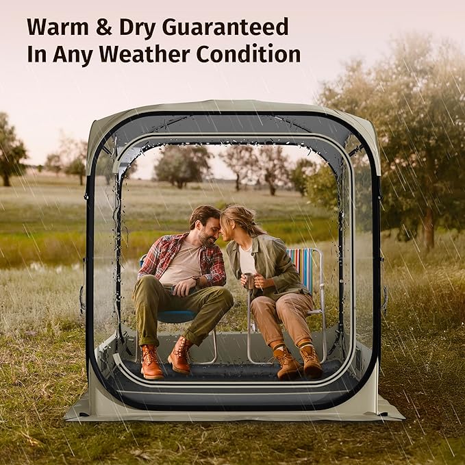 East Oak Weather Sports Tent for Fishing Sports Event | Pop Up Bubble Tent Instant Sun &amp Rain Shelter | No Condensation Spacious Interior Ultra Visibility | All Weather Protection