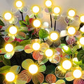 Solar Garden Lights Outdoor New Upgraded 4-Pack Firefly Solar Lights with Iridescent Petals &amp Warm White Glow - Waterproof Wind-Swaying Decor for Yard Patio