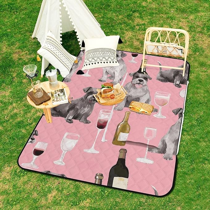 Zipper Schnauzer Style Picnic Mat Suitable for Travel Camping Park Or Home Use