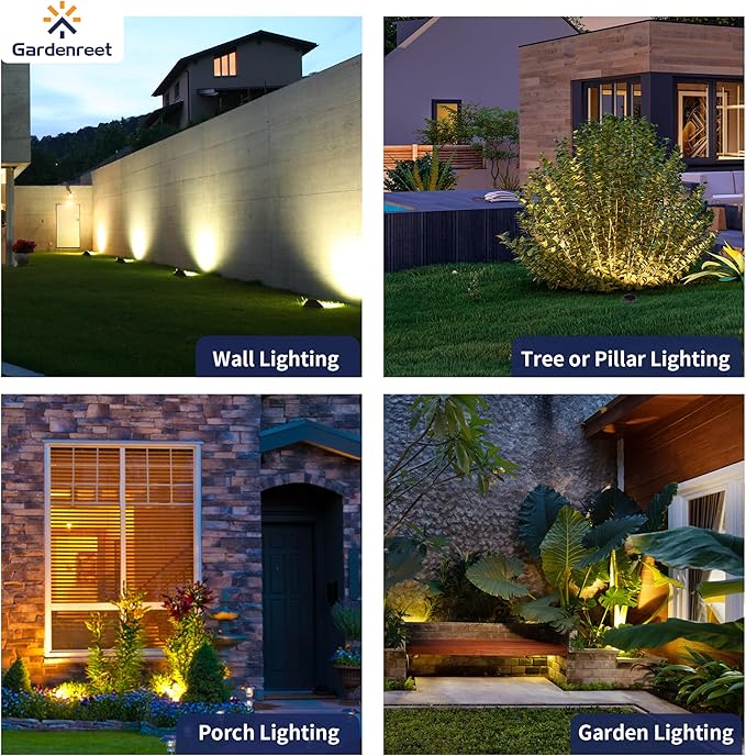 Gardenreet Solid Brass Well Light - All Weather 12V In-Ground LED Low Voltage Landscape Lighting Replaceable Bulb Fixture Antique Bronze for Pathway Backyard Patio with 2700K Warm White MR16 Bulb