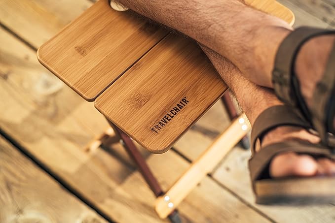 Travel Chair Kanpai Bamboo Side Table Portable Tables for Outdoor Adventures Folding Table