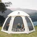 4-6 Person Outdoor Camping Dome Tent - 10 x 10 FT Screen House Room with Removable Waterproof Rainfly &amp Ground SheetLuxury Yurt Glamping Family Tents for Patios Outdoor Camping Activities