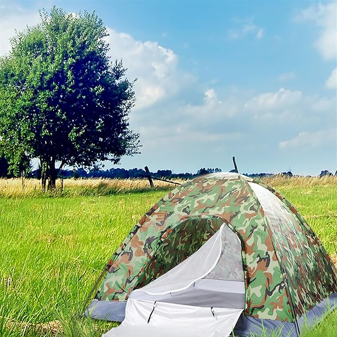 2-4 Person Camping Tent – 10 Minute Setup Lightweight Waterproof Outdoor Tent for Camping Portable Dome Tent with UV Protection (Camouflage)