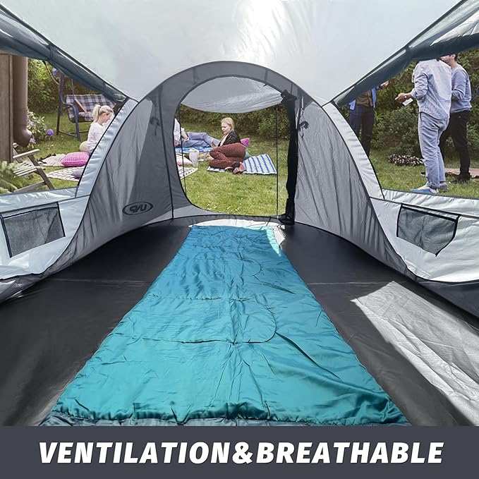 Pop-up Tent 3 Person Camping Tent Instant Portable Beach Tent Easy Pop Up Shade Tents 2 Doors for Camping Hiking &amp Traveling with Carrying Bag