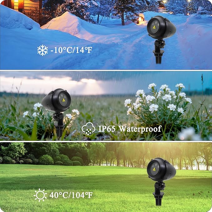 Outdoor Christmas Projection Lights RGB Outdoor Lights Waterproof Garden Projector (with Remote Control) Suitable for Homes Yards Gardens Holiday Parties and Home Decor