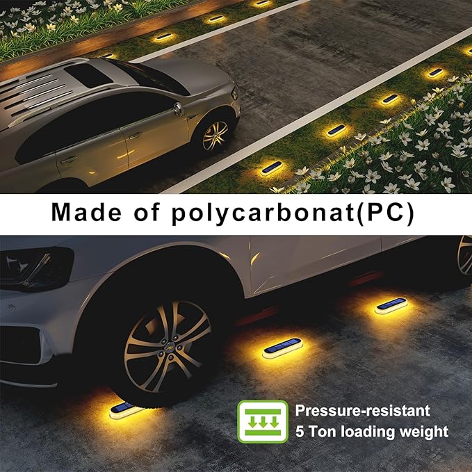 Solar Step Lights Outdoor Waterproof LED 4 Pack Warm White Flat Solar Powered Deck Lights for Outside Stick on Light Bar for Stair Dock Patio Garden Path Walkway Driveway Porch