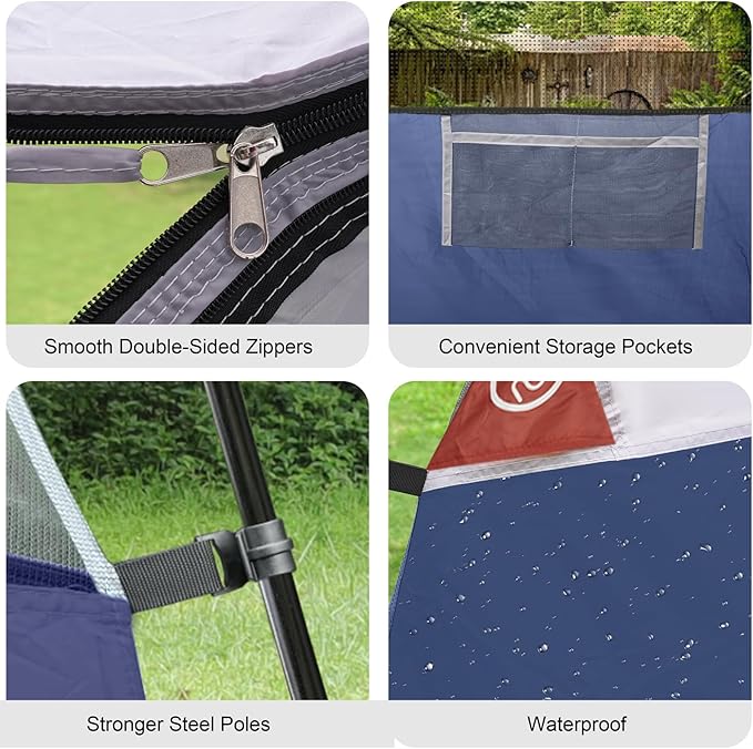 Tents for Camping 6 Person Tent Waterproof Windproof Double Layer Family Camping Tent Easy Setup Dome Tent with Large Mesh Windows &amp Wider Door for Outdoor Camping &amp Hiking