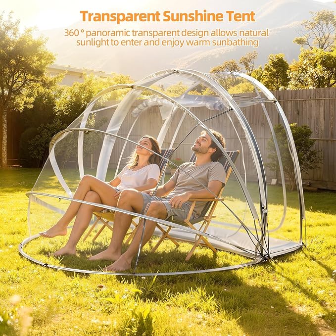 Pop Up Bubble Tent 4 Person Portable Clear Dome Weather Proof Garden Tent Waterproof Outdoor Camping Shelter with Vent Window Screen House for PartyBackyardsCampingSports