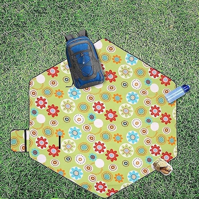 Beach Blanket Sandproof Outdoor Picnic Blankets Waterproof Lightweight sandproof Mat for 4-7 Adults Travel Party Sports Camping Hiking