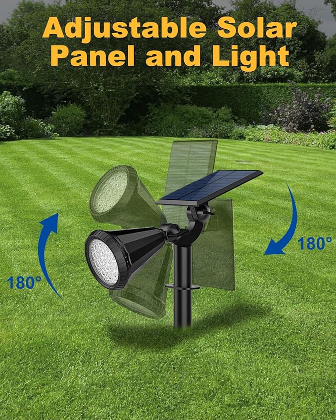 Solar Spot Lights Outdoor Color Changing 7 Modes/14 LED Outdoor Solar Lights for Yard Waterproof RGB Multicolor Solar Landscape Spotlights Auto On/Off for Flood Yard Tree Pathway 8 Pack
