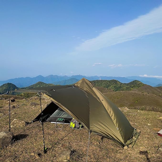 Camping Hot Tent with Wood Stove Jack Winter Teepee Tent 4 Season Backpacking Tent for Survival Hunting Military Fishing