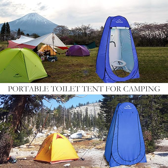 Your Choice Pop Up Privacy Shower Tent 3.9 x 3.9 x 6.2FT Portable Camping Changing Room Instant Setup Outdoor Shelter with Silver Coating Vent Window &amp Carry Bag for Beach Hiking &amp RV | Po