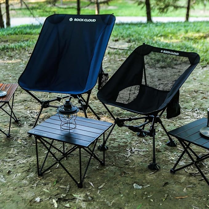ROCK CLOUD Portable Camping Table Ultralight Aluminum Camp Table Folding Compact Beach Table for Camping Hiking Backpacking Outdoor Picnic(Reinforced Frame-Small)