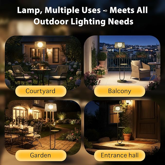 EcoGreen U-Shaped Solar Coffee Table Lamp – 21×14×55 Inch Modern Outdoor Standing Lamp Solar Powered 8H Warm Glow Waterproof for Porch Balcony Garden Poolside &amp Patio (Green Single Pack)