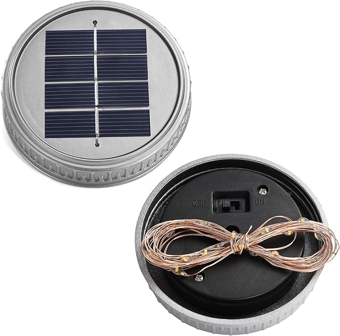 Cooo 6 Pack Crackle Glass Solar Lantern with 30 LED Firefly Lights– Waterproof Outdoor Hanging Lamp 215% Larger Solar Panel Anti-Rust Lids Decorative Lighting for Garden Patio Christmas Decorations