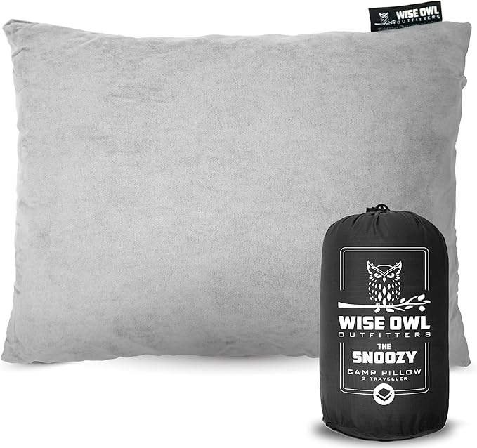 Wise Owl Outfitters Camping Pillow – Memory Foam Travel Pillow for Airplane Sleeping Hiking Backpacking &amp Outdoor Use - Small &amp Portable for Adults Car Camp &amp Tent