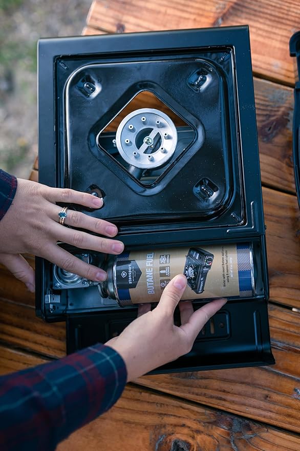 Stansport Portable Outdoor Butane Stove Black 13.38 L x 10.82 W x 4.33 H