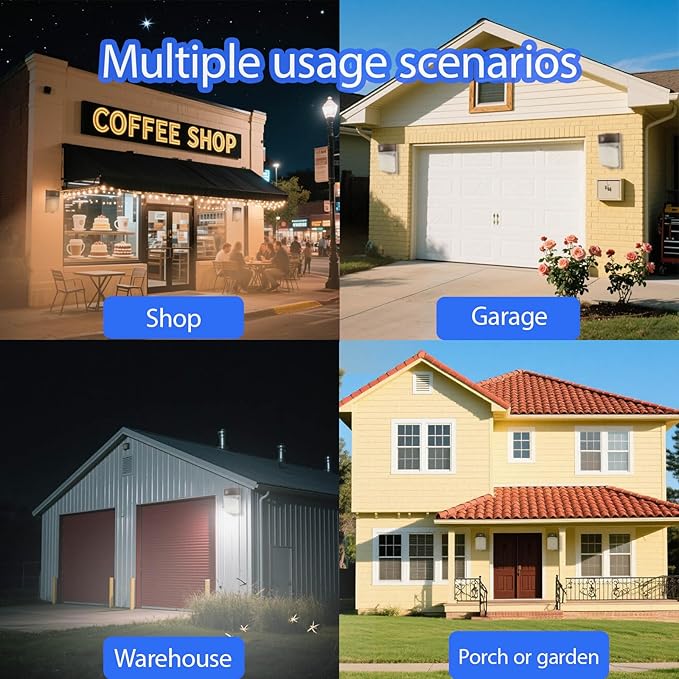 4Pack 30W LED Wall Pack Light with Dusk to Dawn Sensor Aluminum Material Milky White lampshade 5000K/100-227V 3300LM Daylight IP65 Waterproof Outdoor LEDgarage Warehouse Garden Security