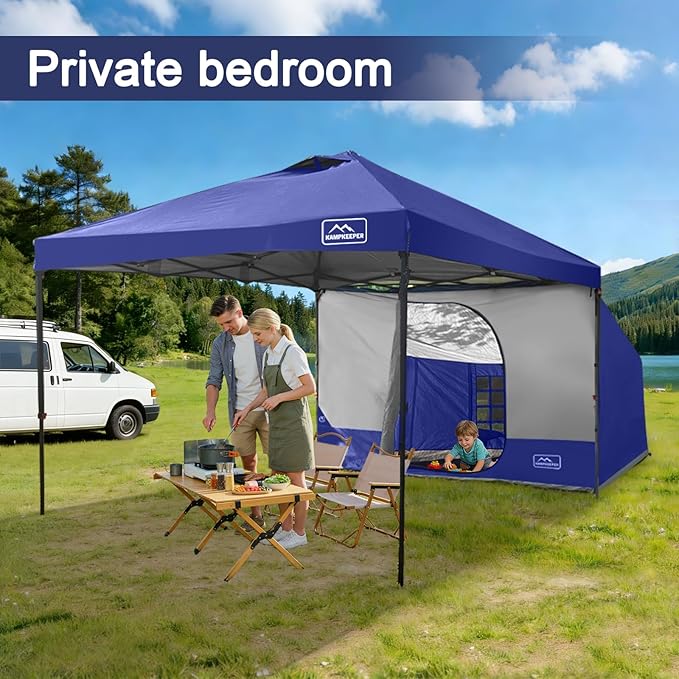 KAMPKEEPER Canopy Side Tent Camping Canopy Tent for 10x10 Pop Up Canopies Cube Tents Gazebo Room Compatible with 10' Wide Canopies(Canopy Not Included)