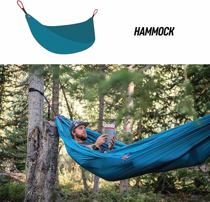 Grand Trunk Moab Multi-Use Tarp Shelter | Waterproof SIL Nylon Hammock &amp Camping Tarp | 9’8” x 6’8” | Includes Cord &amp 8” Aluminum Stakes | Green Mint