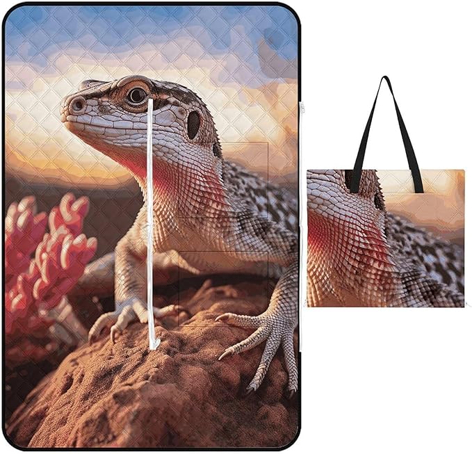 Zipper White Lizard Style Picnic Mat Suitable for Travel Camping Park Or Home Use
