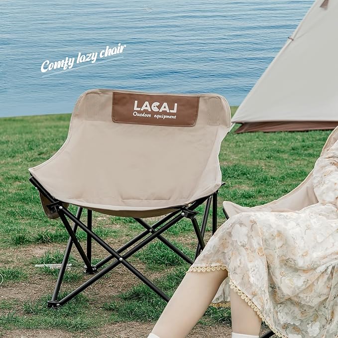 Portable Camping Chair Outdoor Folding Chair Oxford Cloth Backpacking Chair with Aluminum Frame264lbs SupportNo Installation Required