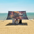 ALAZA Dog Nebula Beach Tent Sun Shelter UPF50+ Protection Beach Shade Canopy w/ 4 Sandbags for Outdoor Camping Fishing Backyard Fun Picnic 10x9 ft