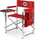 PICNIC TIME Disney Cars Lightning McQueen Sports Chair with Side Table Folding Beach and Camp Chair Portable Outdoor Chair with Carry Strap and Storage Pockets (Red)