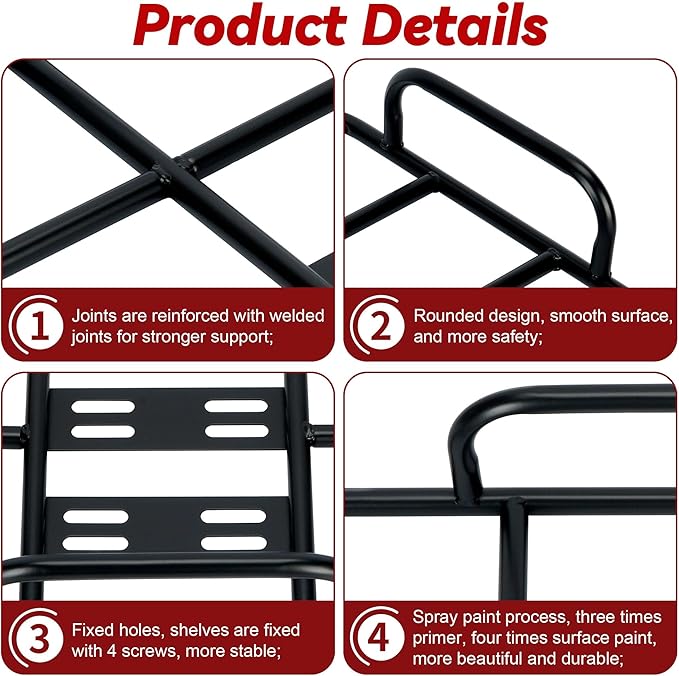 Food Delivery Box Rack Rear Grille 80kg Loading Delivery Food Box Rack with Guardrail Delivery Food Bag Rack Universal for Motorcycle Electric (inner diameter 50/40)
