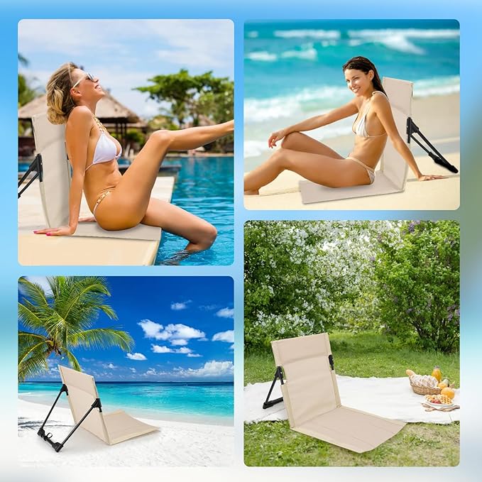Gugxiom 2 Pcs Foldable Pool Chairs Portable Outdoor Chair for Poolside Beach Chairs for Beach Poolside Camping Picnic Lawn Accessories (White)
