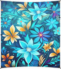 Camping Sun Shelters Blue and Tan Flower Pattern Beach Canopy 126 * 110.2in