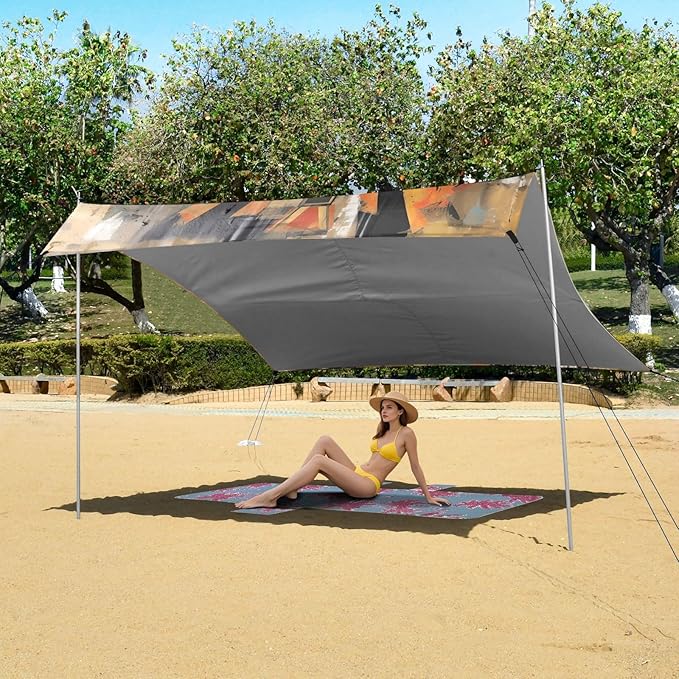 Camping Sun Shelters Ancient Egypt Woman Beach Canopy 126 * 110.2in