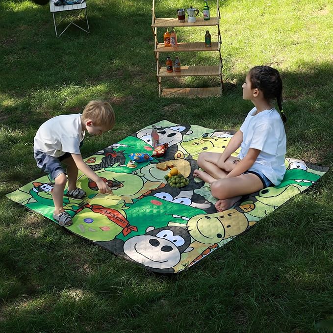 Whitsunday Picnic BlanketsOutdoor Beach Blanket Picnic Blankets Waterproof Foldable for Spring Summer Camping Beach Park Hiking (Rabbit 80 * 80)