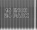 16 Inches Rebar Stakes(24pcs) Heavy Duty Straight Metal Ground Anchors with Chisel Point Ends for TimberConcretePlant SupportCamping Tents3/8 Inch Thickness Garden StakesBlack