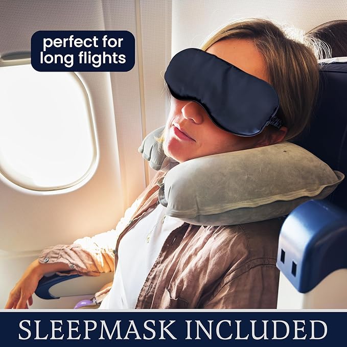 3 Piece Travel Blanket Set with Eye Mask &amp Cable Organizer  Ultra Soft Flannel Airplane Blanket with Carry Bag  Lightweight Warm &amp Compact for Travel Car Sofa &amp Bed  Ideal for Adults